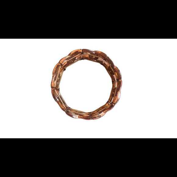 Pink fuchsia chain link Gold Tone Stretch Bracelet Fashion Jewelry Statement O/S - Picture 3 of 4